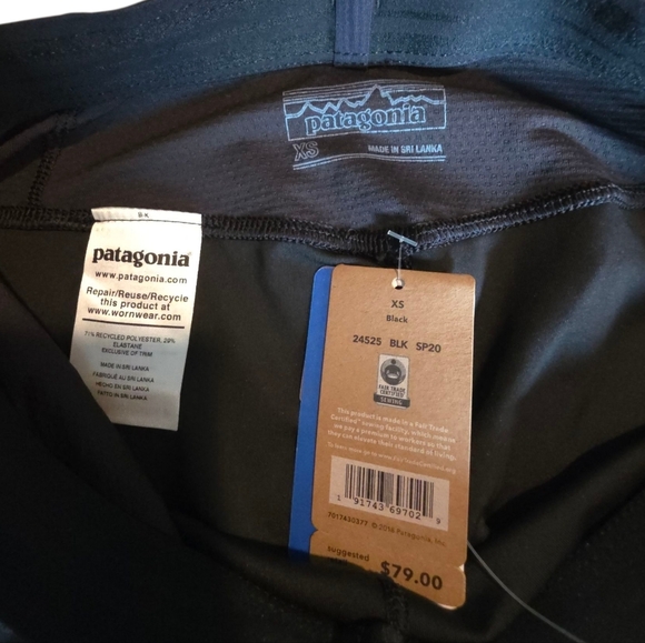 PATAGONIA Velocity Running Capris Legging  Black NWT XS - Picture 8 of 16